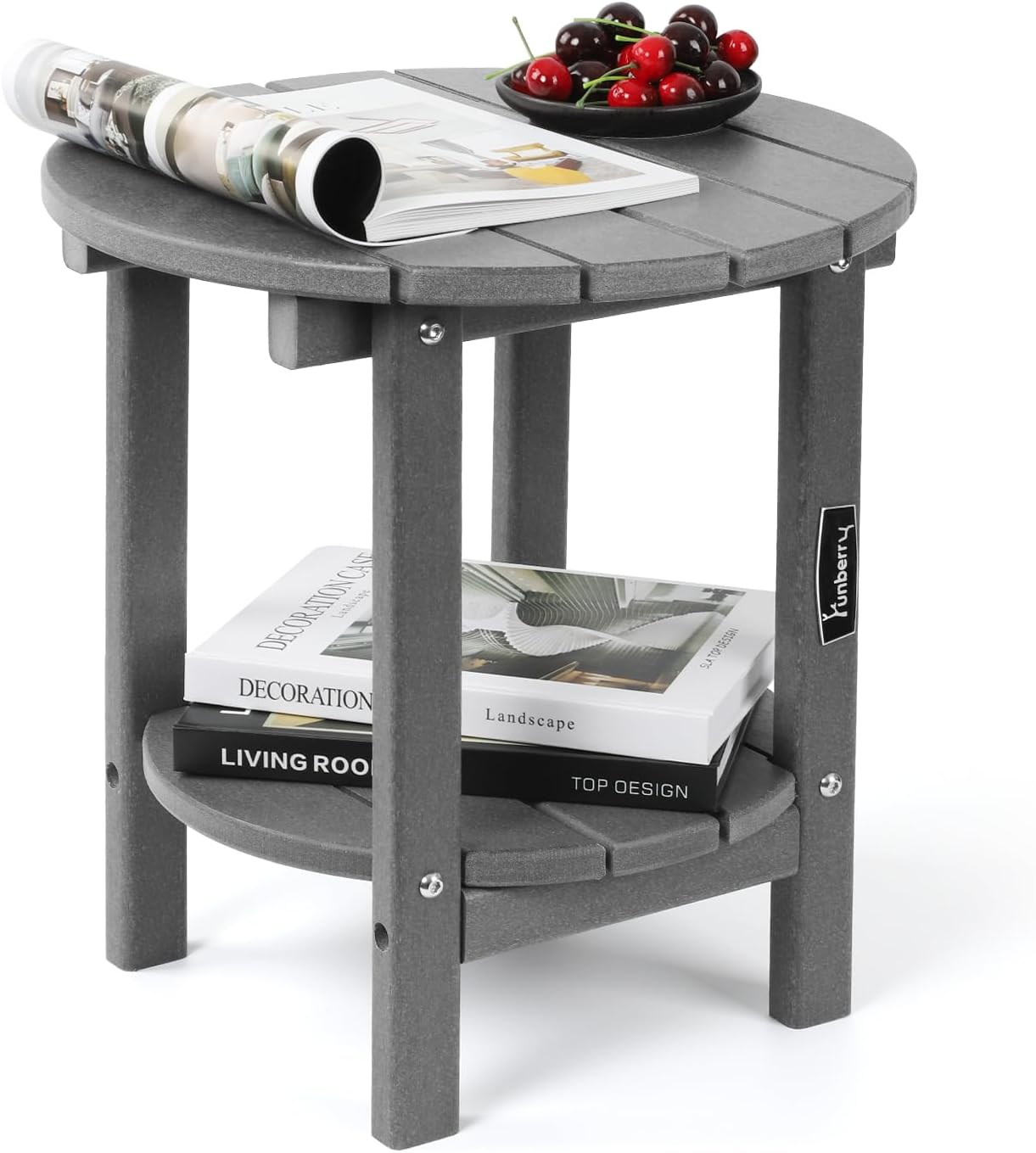 Outdoor Adirondack Side Table by FUNBERRY - 2-Tier Design