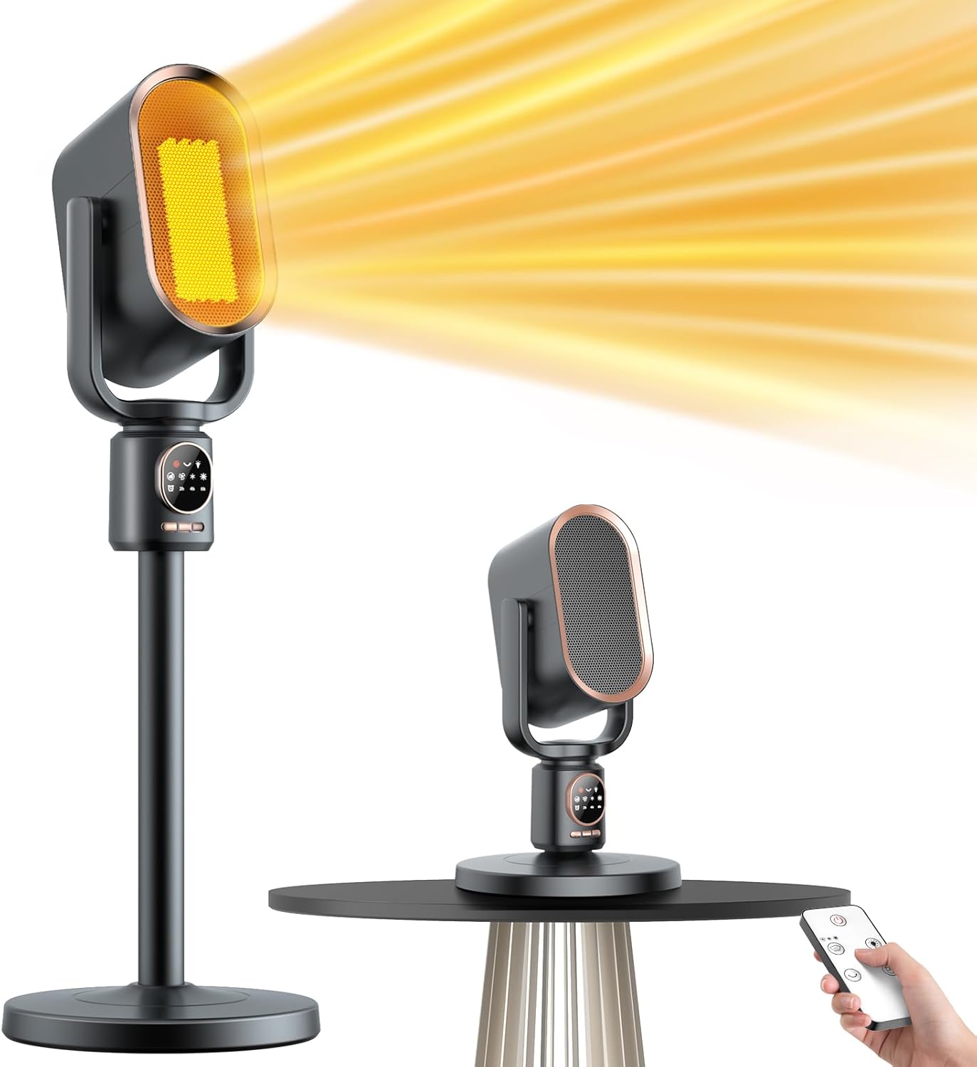Adjustable Height Electric Heater - Remote Control, Night Light, 3 Modes - XAP