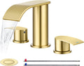 Ultimate Unicorn 8 in Brushed Gold Waterfall Bathroom Faucet - Sleek