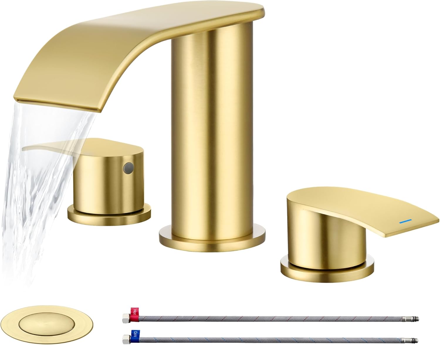 Ultimate Unicorn 8 Inch Waterfall Bathroom Faucet in Brushed Gold