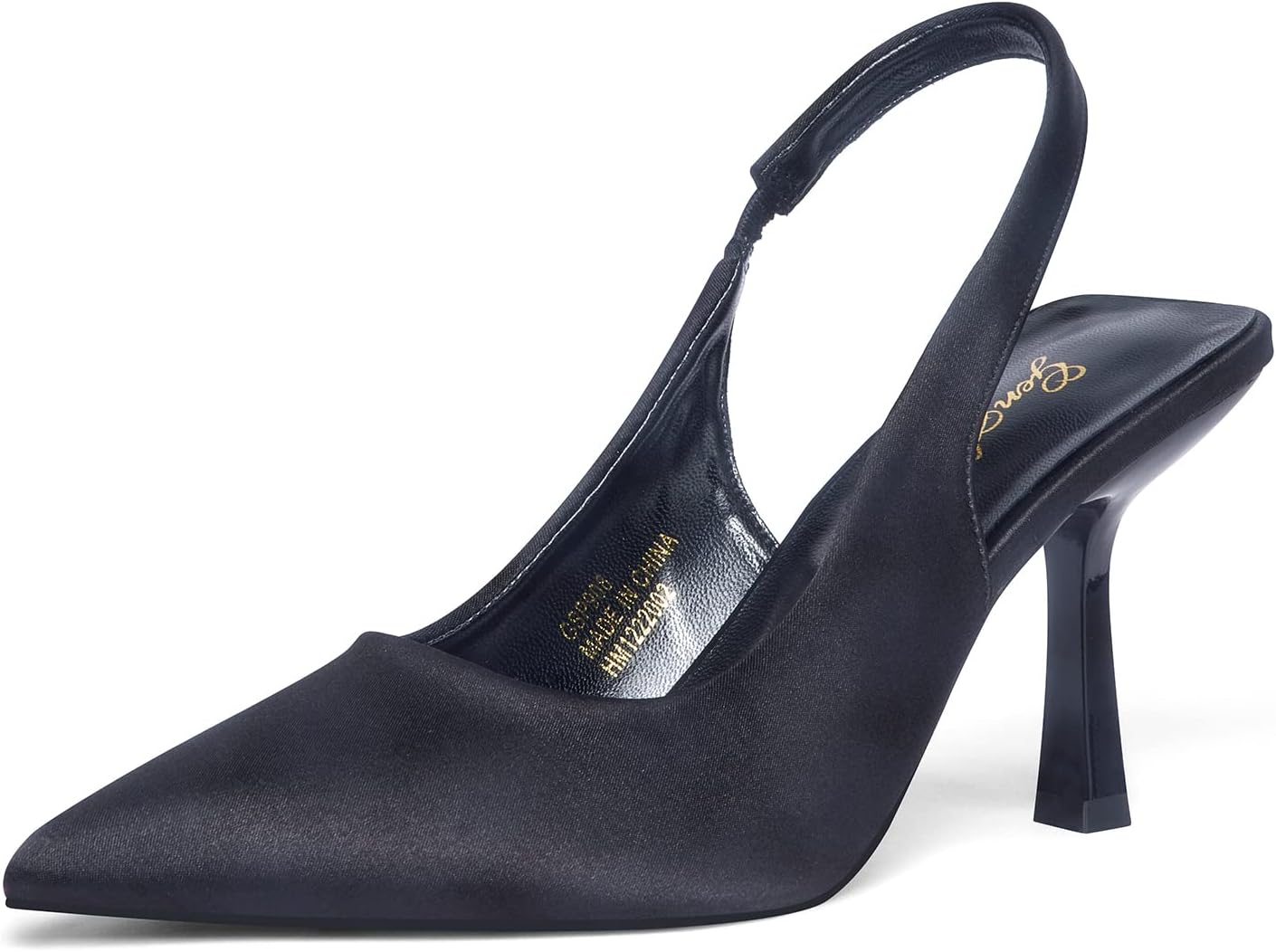 GENSHUO Women's Slingback Kitten Heel Stiletto Pumps for Elegance