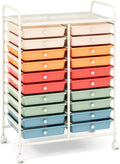 20-Drawer Rolling Storage Cart in Macaron Color - Mobile Craft