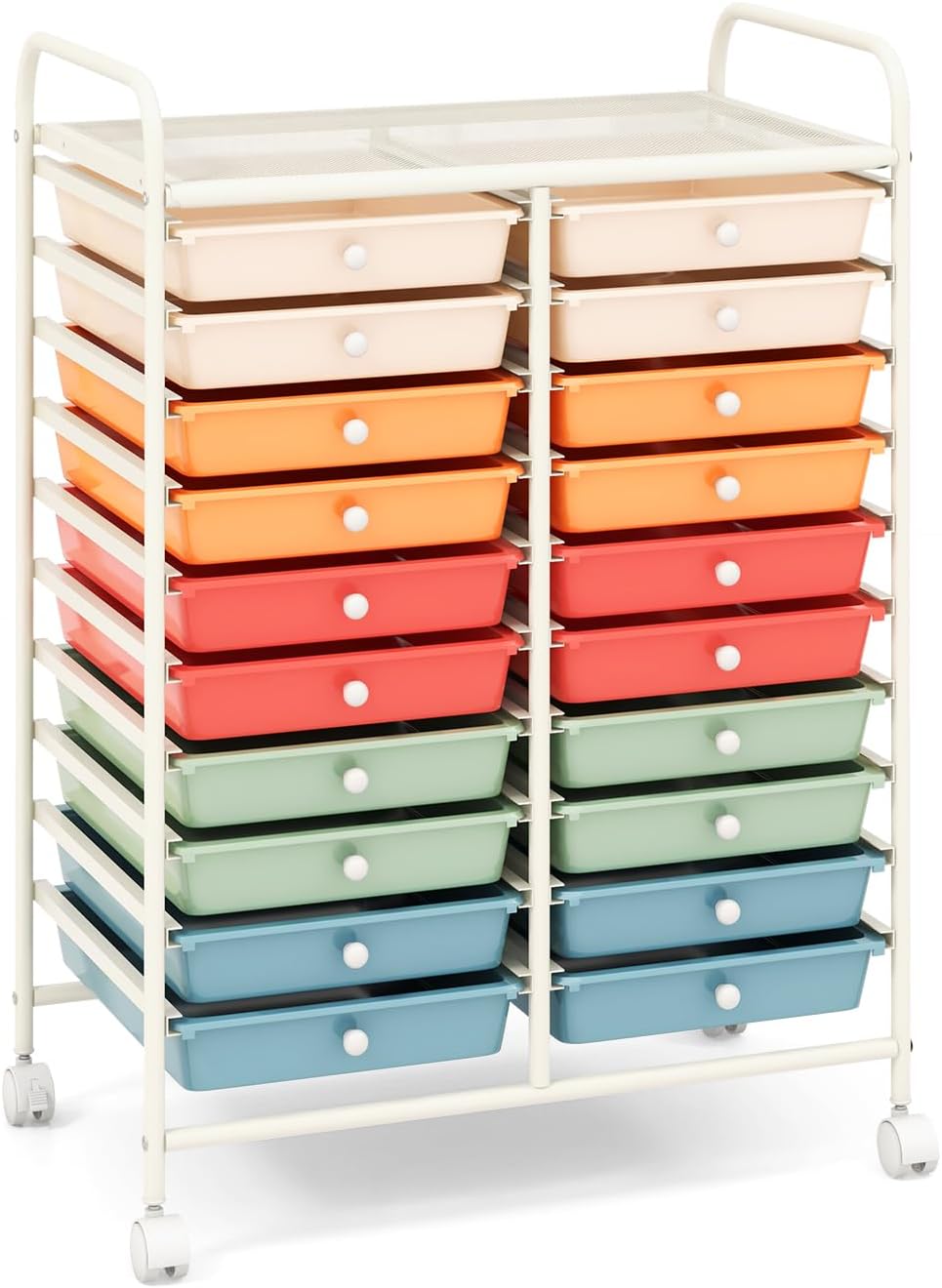 20-Drawer Rolling Storage Cart for Art and Craft Organization