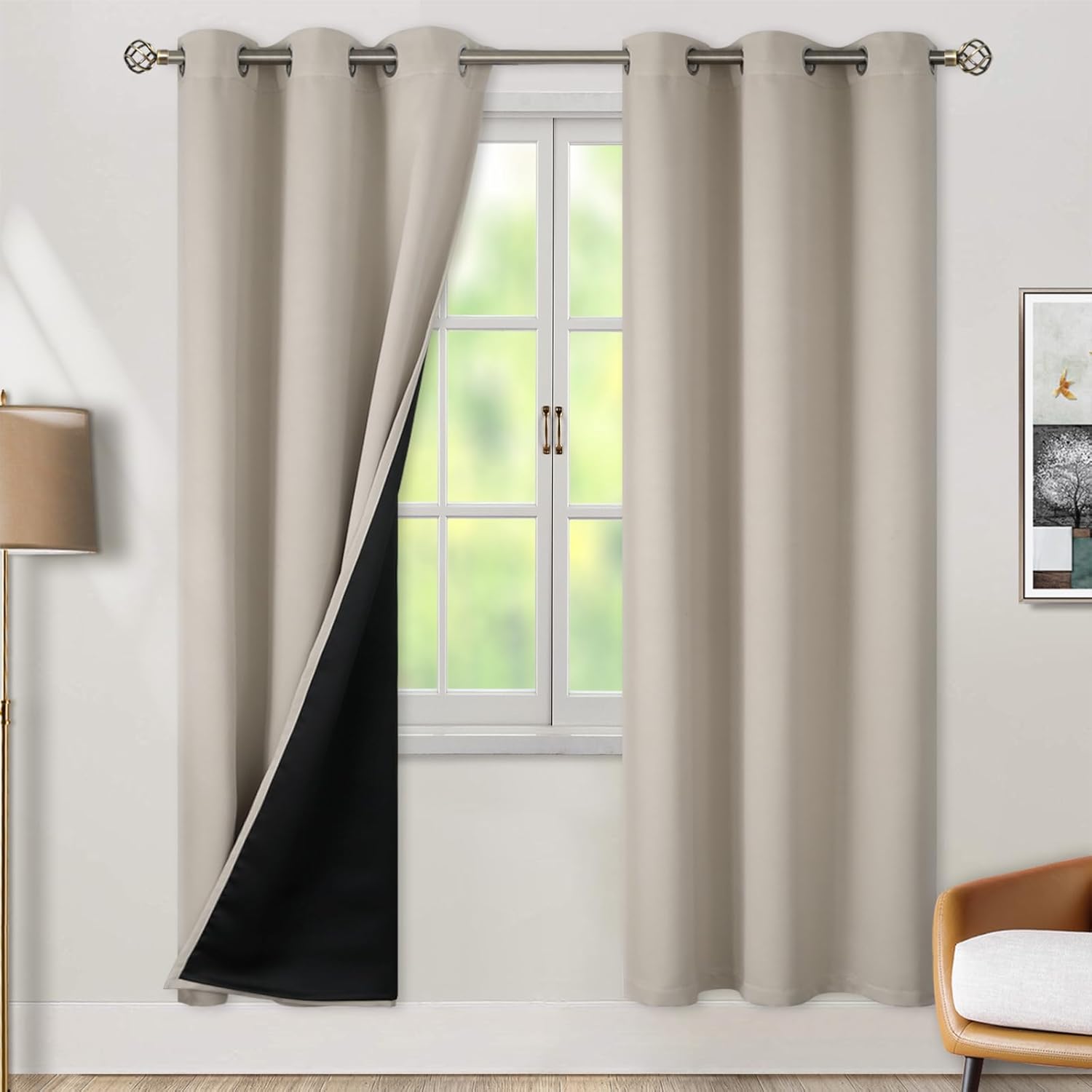 BGment Thermal Insulated Blackout Curtains for Bedroom Privacy