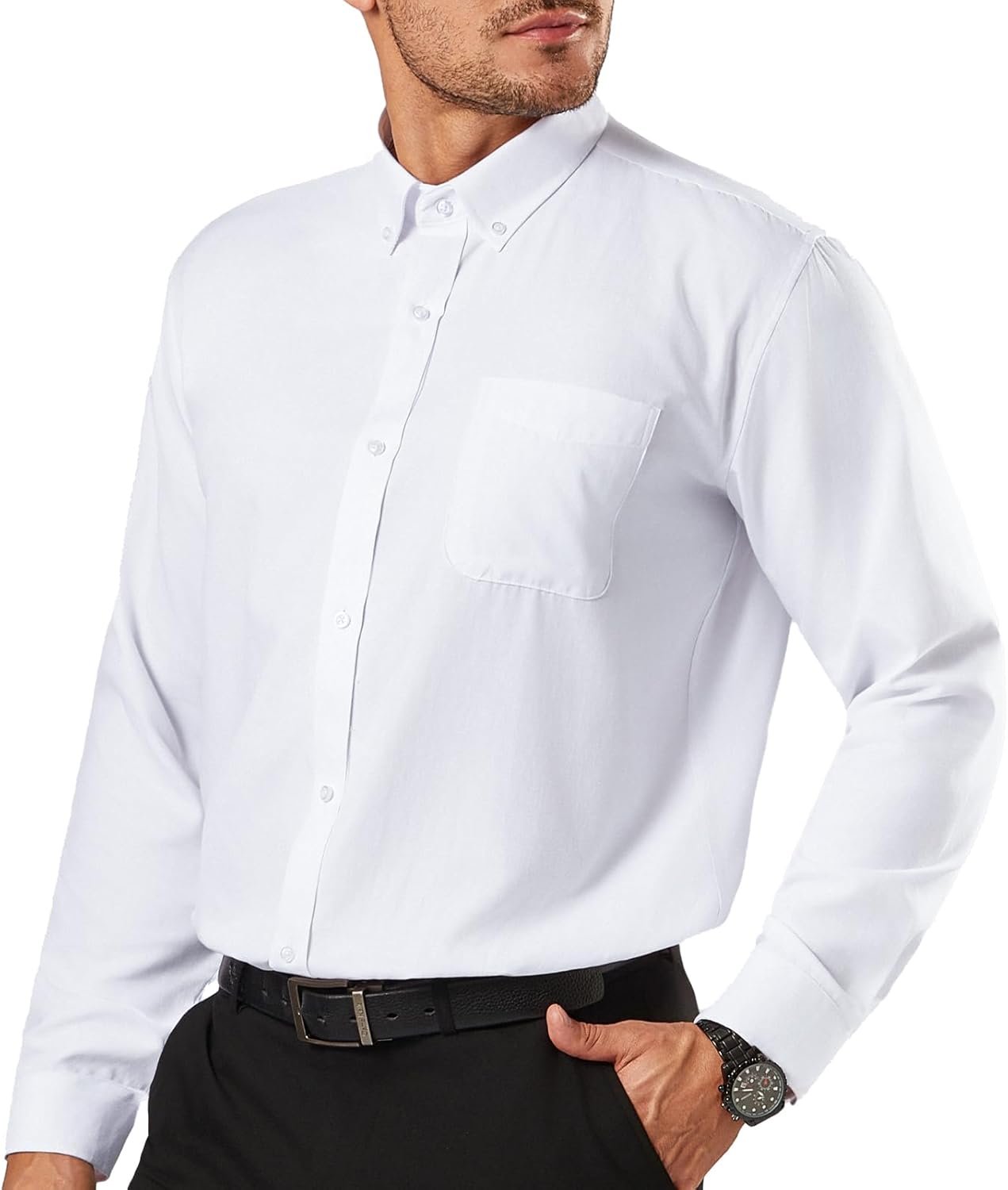 Oxford Dress Shirts for Men Big and Tall - Comfortable Fit