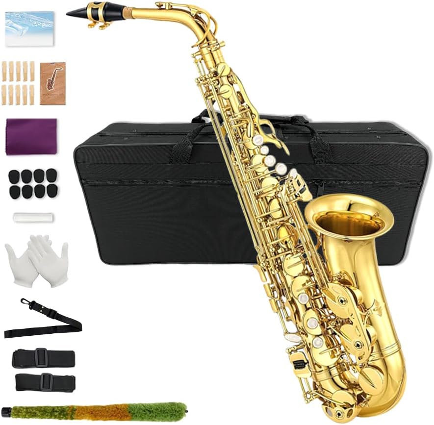Yinfente Eb Alto Saxophone Full Kit for Beginners and Adults