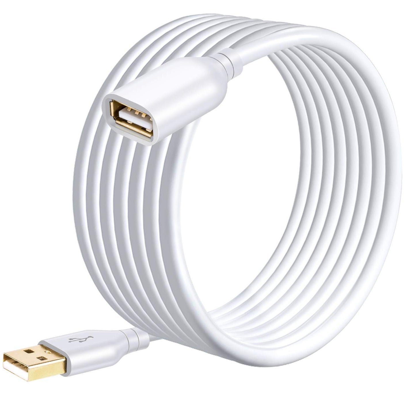 15Ft White USB Extension Cable for Multiple Devices