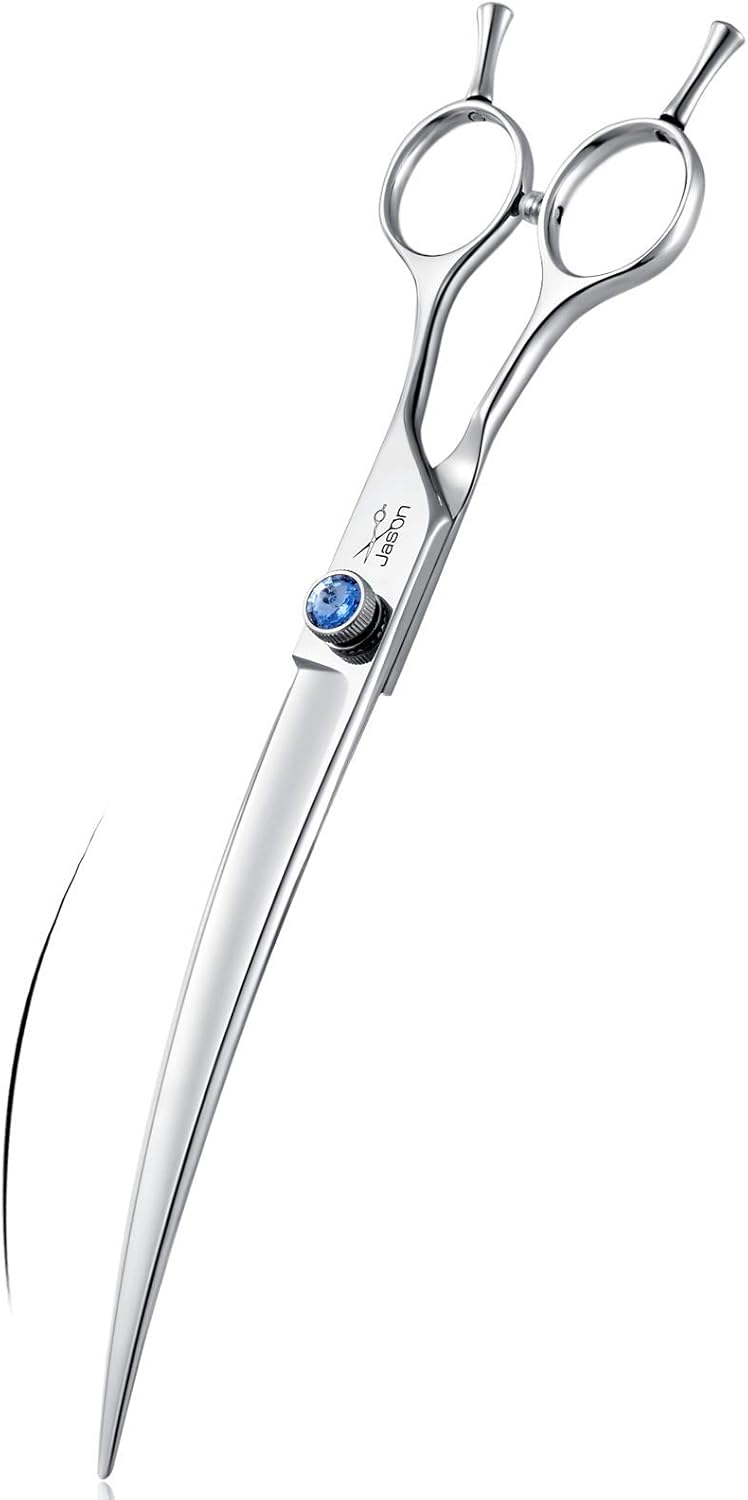 JASON 8in Curved Dog Grooming Scissors for Right Handed Groomers