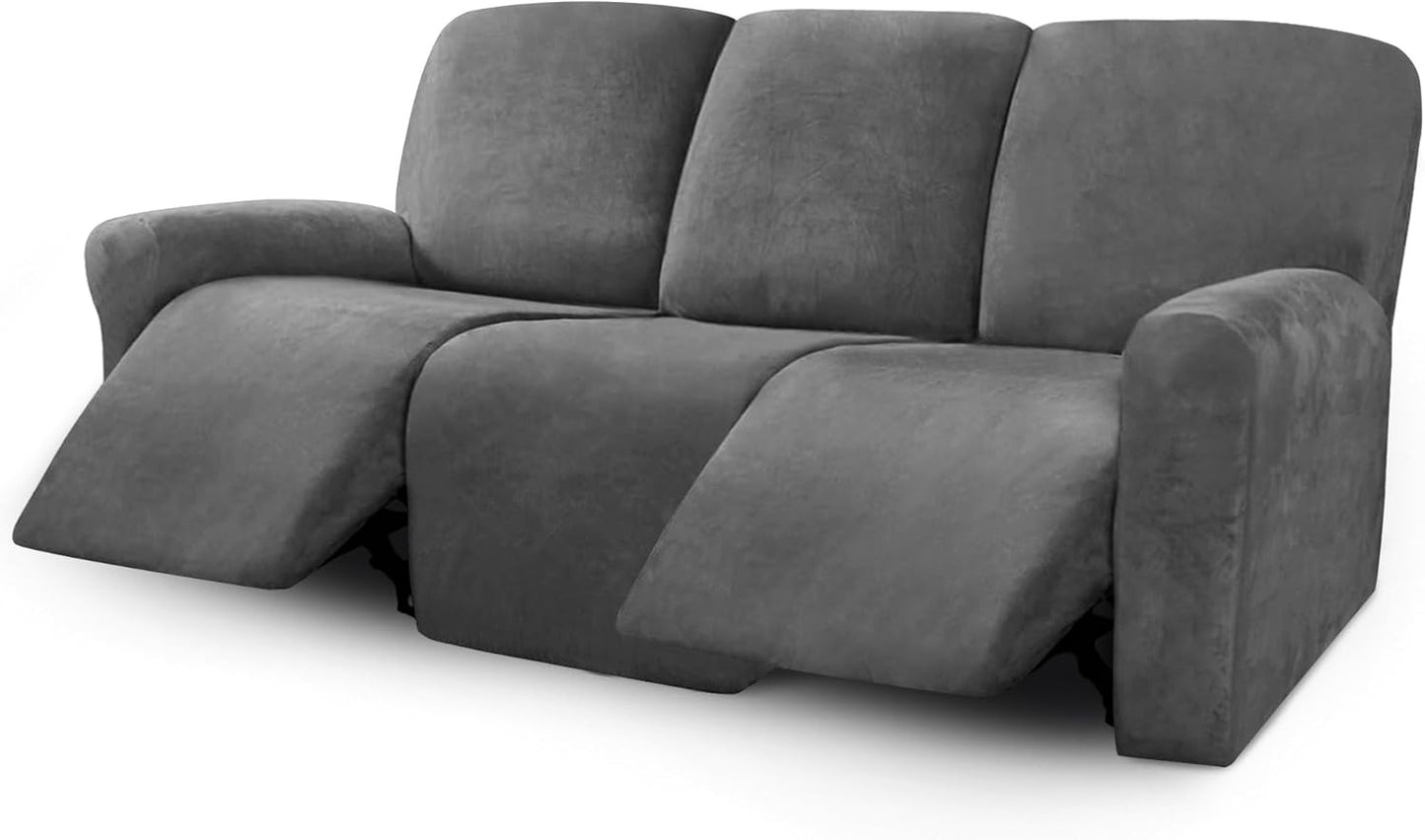 ULTICOR Velvet Recliner Sofa Covers for 3 Cushion Sofas