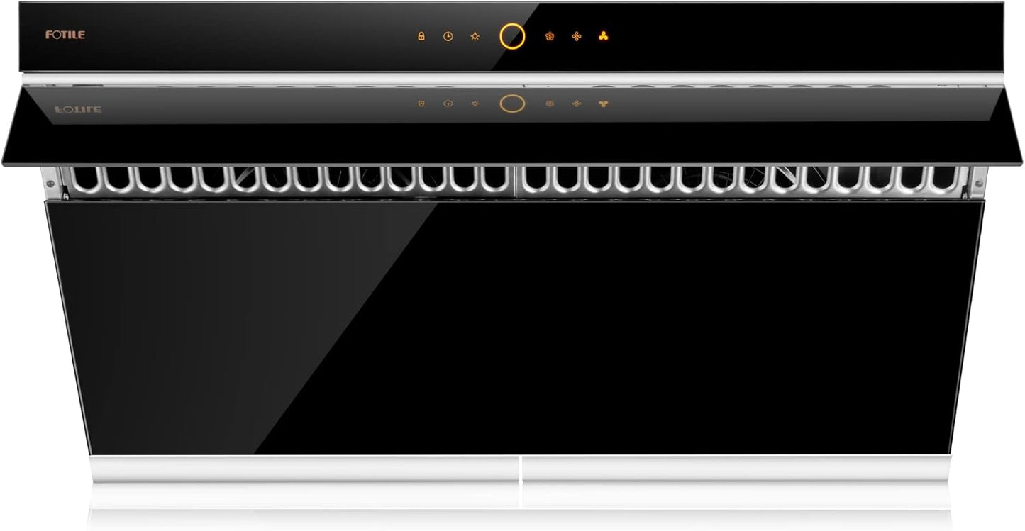 FOTILE JQG9006 36 Range Hood | Dual DC-Motor | Motion Activate | Touchscreen | Black Glass