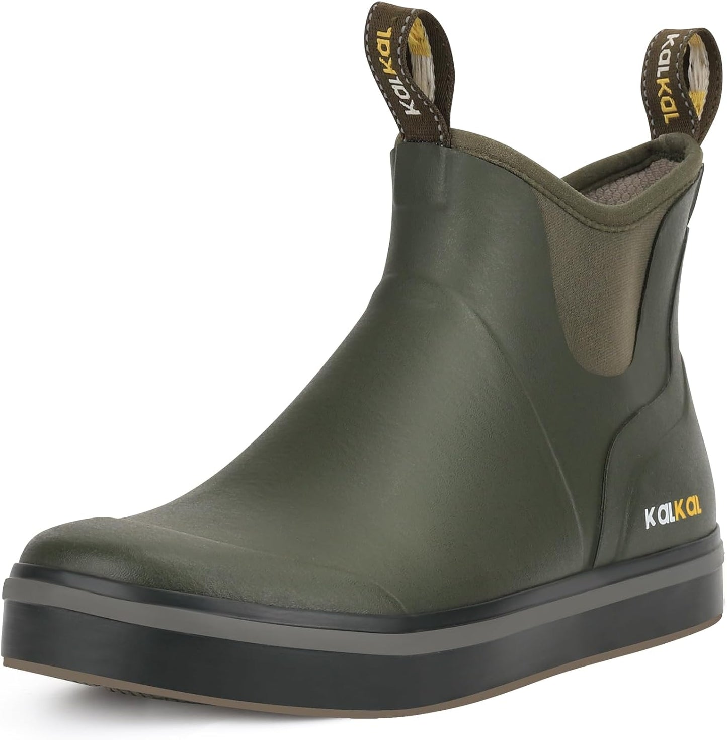 Kalkal Men's Deck Boots: Waterproof Fishing Rain Boots for Comfort