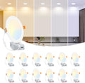6 in LED Recessed Ceiling Lights 12W 5CCT Dimmable - Ultra Thin