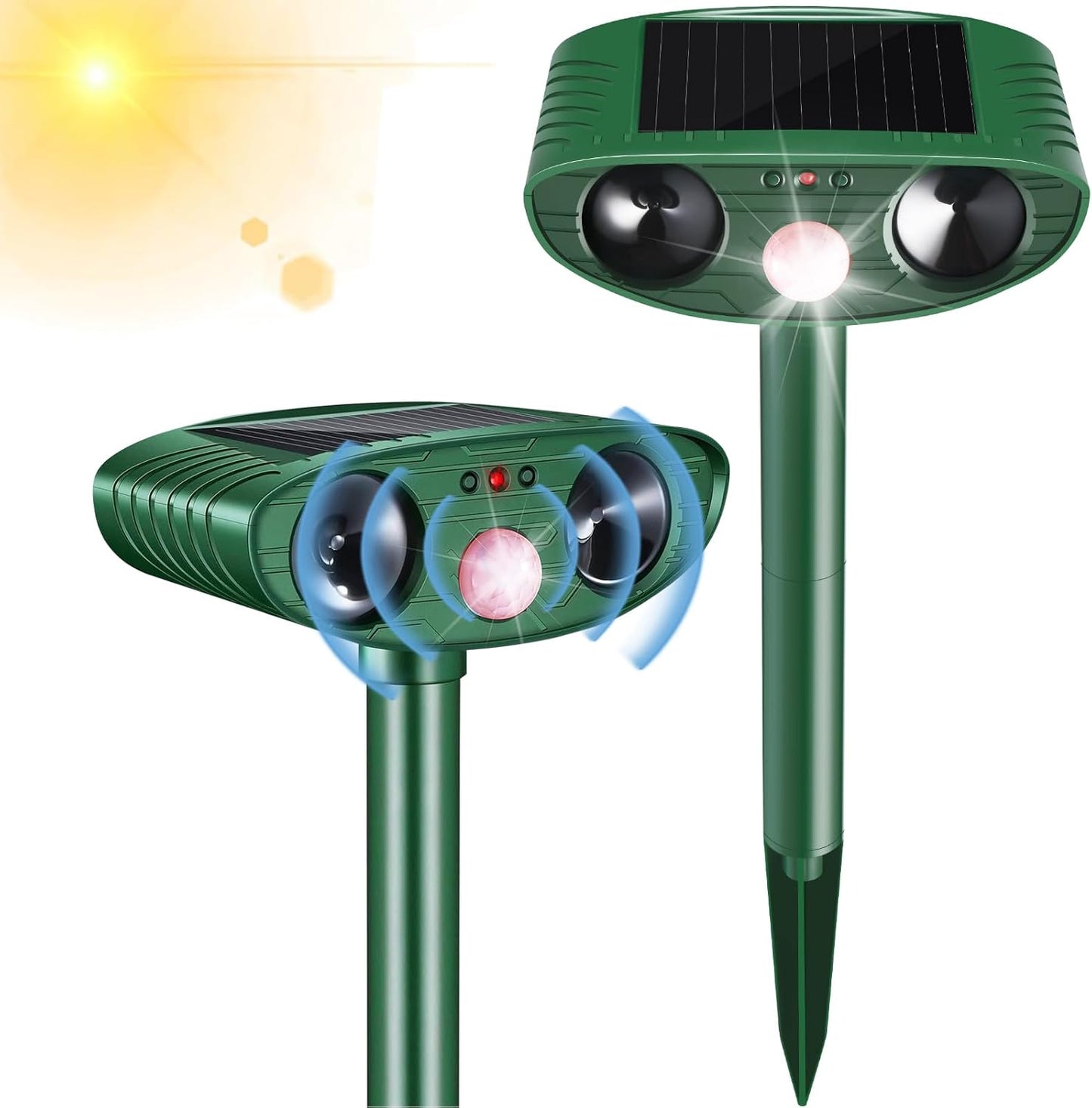 Ultrasonic Cat Repellent Outdoor - Solar Powered Animal Deterrent