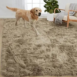 Gorilla Grip Fluffy Faux Fur Rug, 5x8, Soft and Stylish