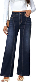 High Rise Baggy Jeans Straight Wide Leg - Comfortable Casual Fit
