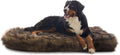 Large Faux Fur Dog Bed 50x30x5 - Thick Orthopedic Memory Foam