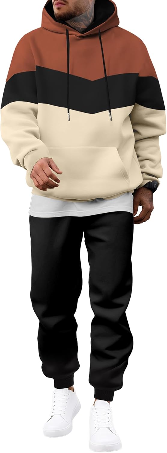JMIERR Men's Hoodie Tracksuit Set for Casual and Sports Wear
