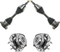 TRQ Front Drivetrain Kit CV Axle and Hub Bearing Assembly - Complete
