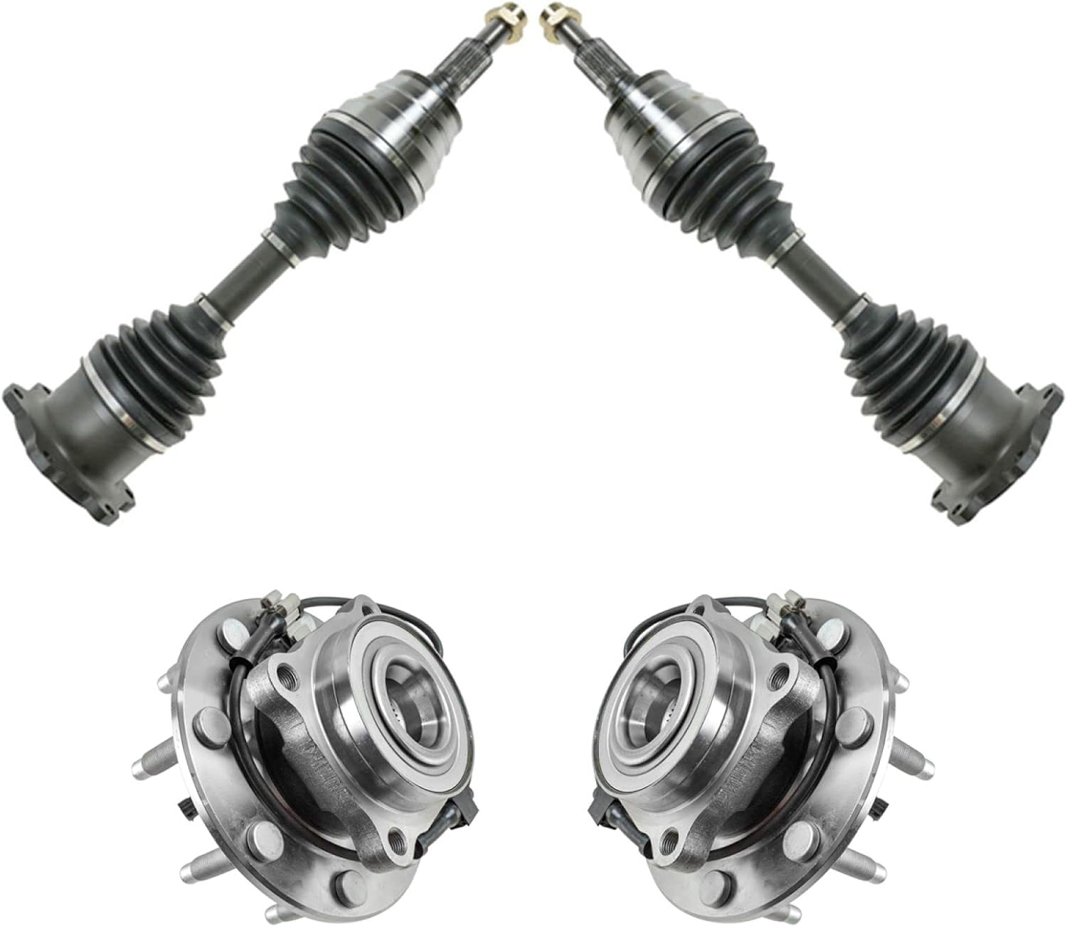 TRQ Front Drivetrain Kit CV Axle Shaft Assembly for Chevy GMC