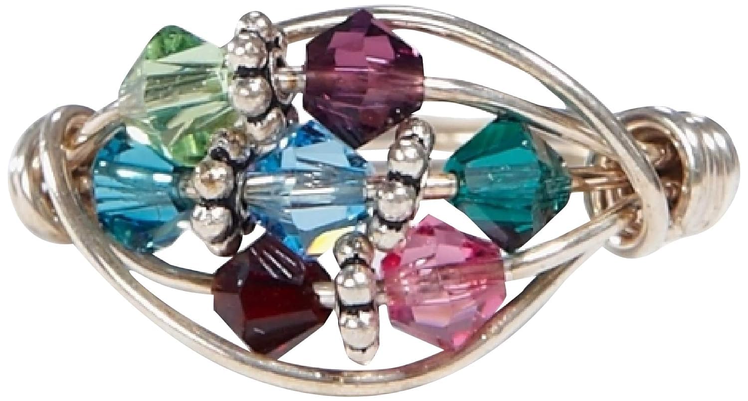 Personalized Sterling Silver Mother's Birthstone Ring for Family