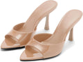 High Heel Mules for Women Slip On Patent Leather Stiletto - Classy