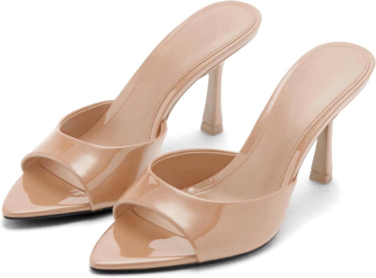 High Heel Mules for Women Slip On Open Pointed Toe Classy Style