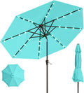 10FT Solar Umbrella with 32 LED Lights - Tilt and Crank Patio Umbrella