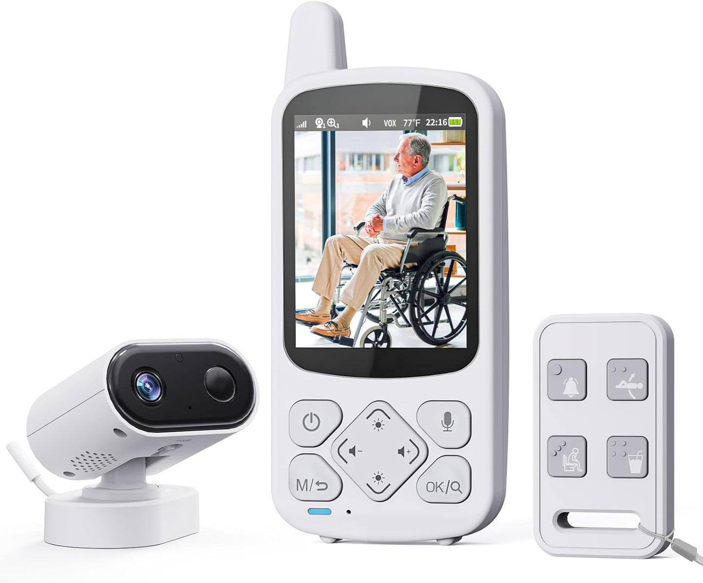 Elderly Monitor with Camera and Audio for Senior Care Needs