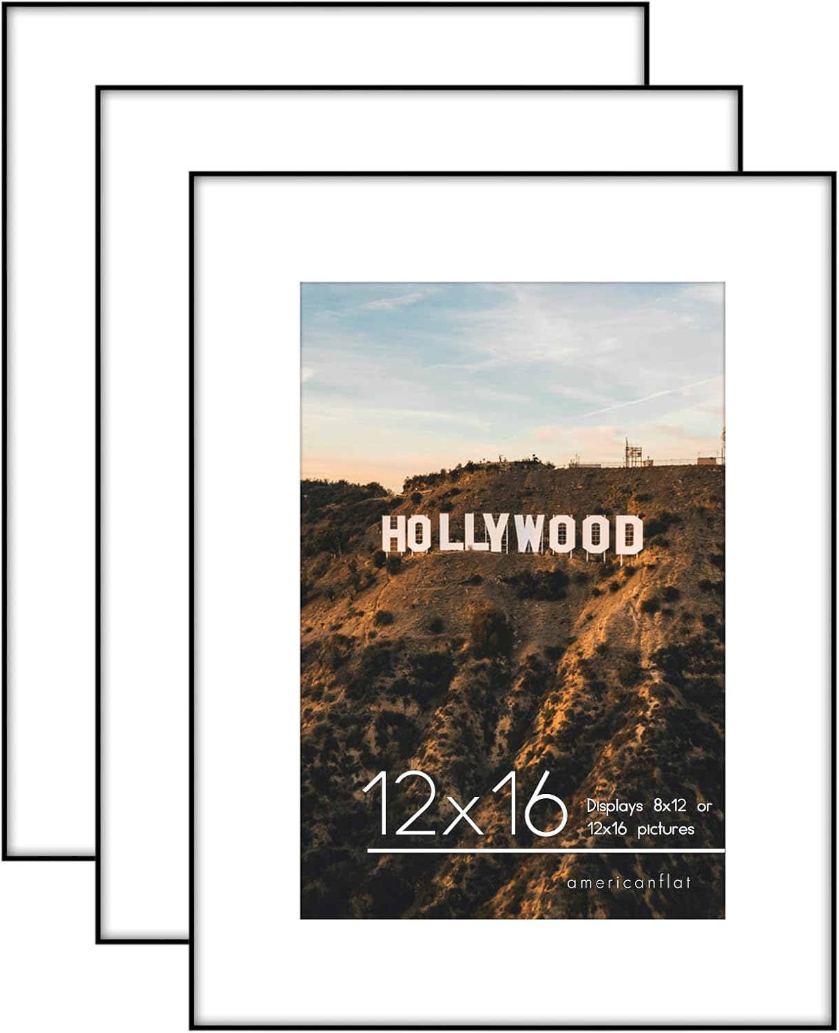 12x16 Picture Frame Set of 3 with Shatter-Resistant Glass