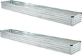 10x2x1ft Galvanized Raised Garden Bed (2 Pack) - Sturdy Patio Planter