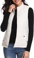 Womens Quilted Vest with Stand Collar - Lightweight Padded Gilet
