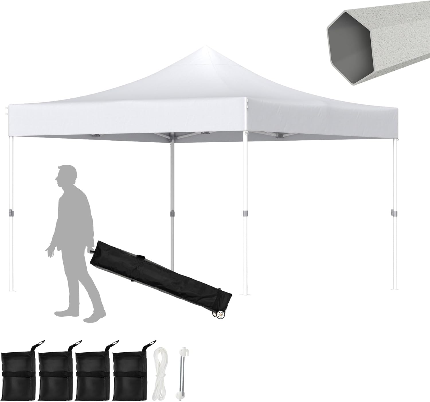 Real Relax 10x10ft Pop Up Beach Tent - Portable Shade Instant Canopy