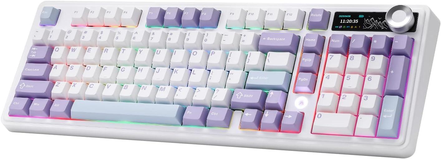 AJAZZ AK980 Mechanical Keyboard with Smart Display & Knob Design