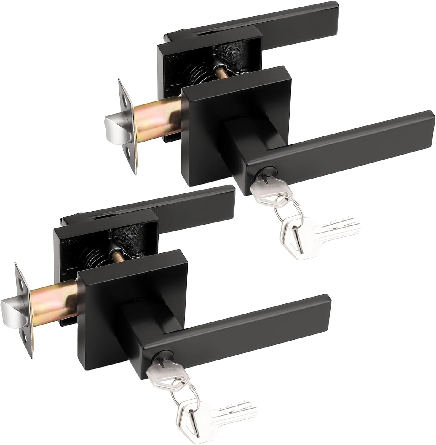 Probrico Entry Door Levers Matte Black for Heavy Duty Security