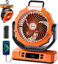 Camping Fan Rechargeable Portable Fan 12-In - Long Runtime and LED
