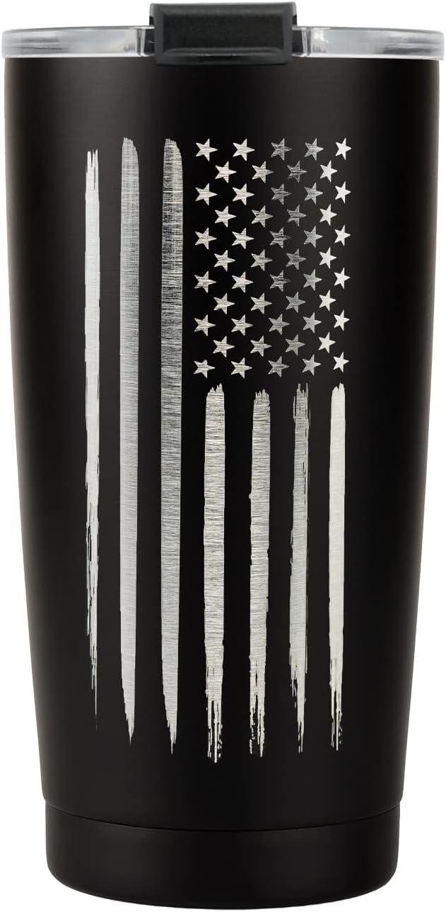 20oz American Flag Tumbler - Insulated Steel Coffee Mug