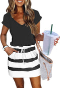 Womens Summer Dress Lantern Sleeve Square Neck Tie Front (Style T7N4)