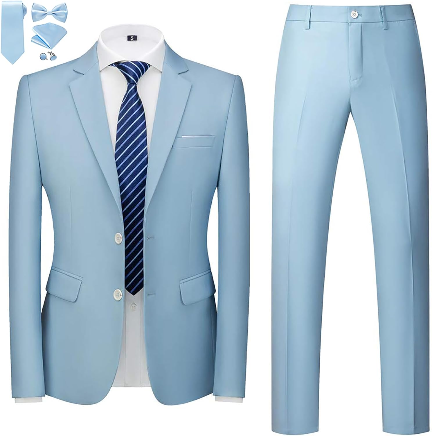 MOGU Mens Slim Fit Suit Tuxedo for Weddings and Prom Events
