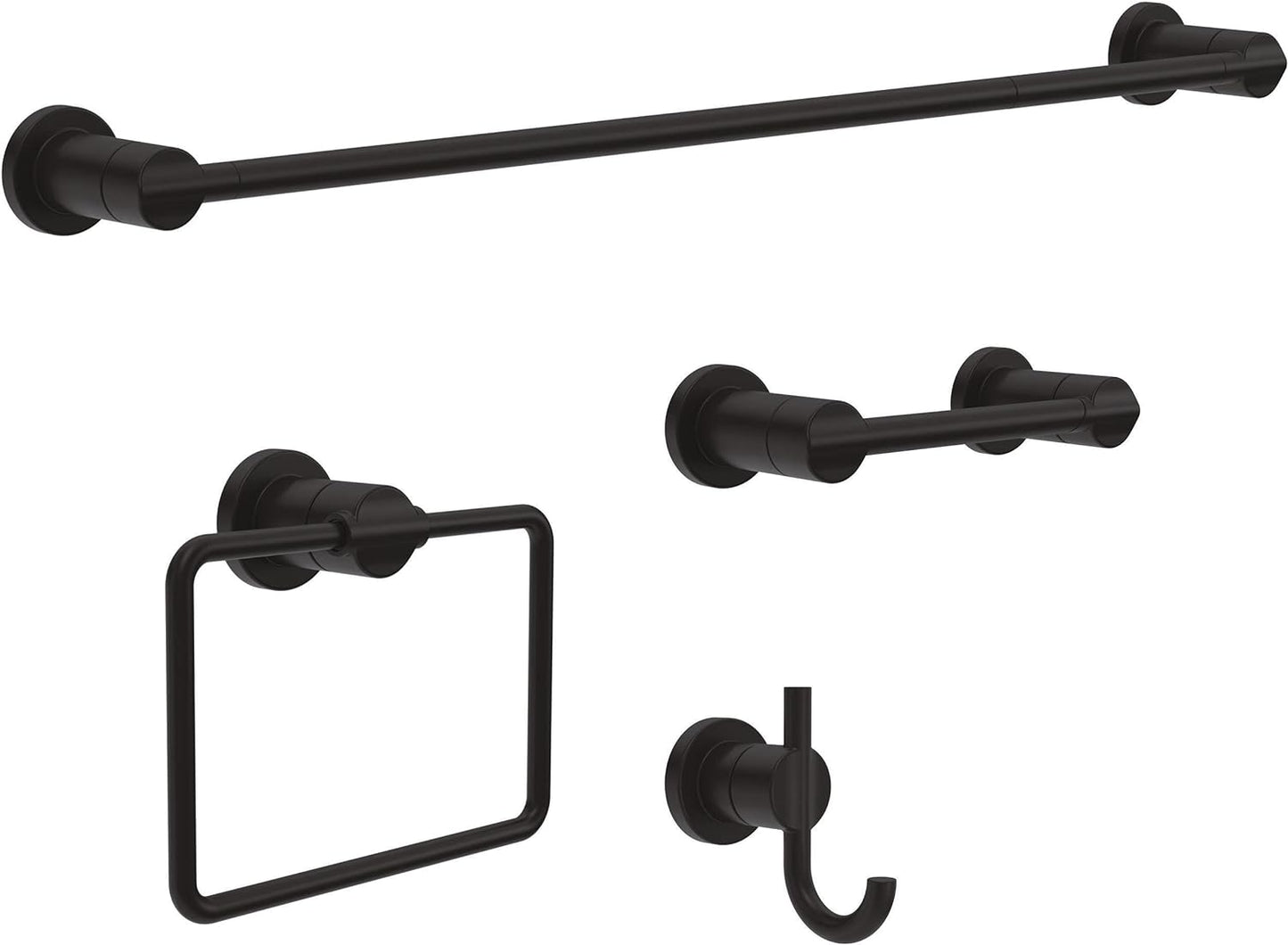 Delta Nicoli Bathroom Accessory Set Matte Black 4-Piece Hardware