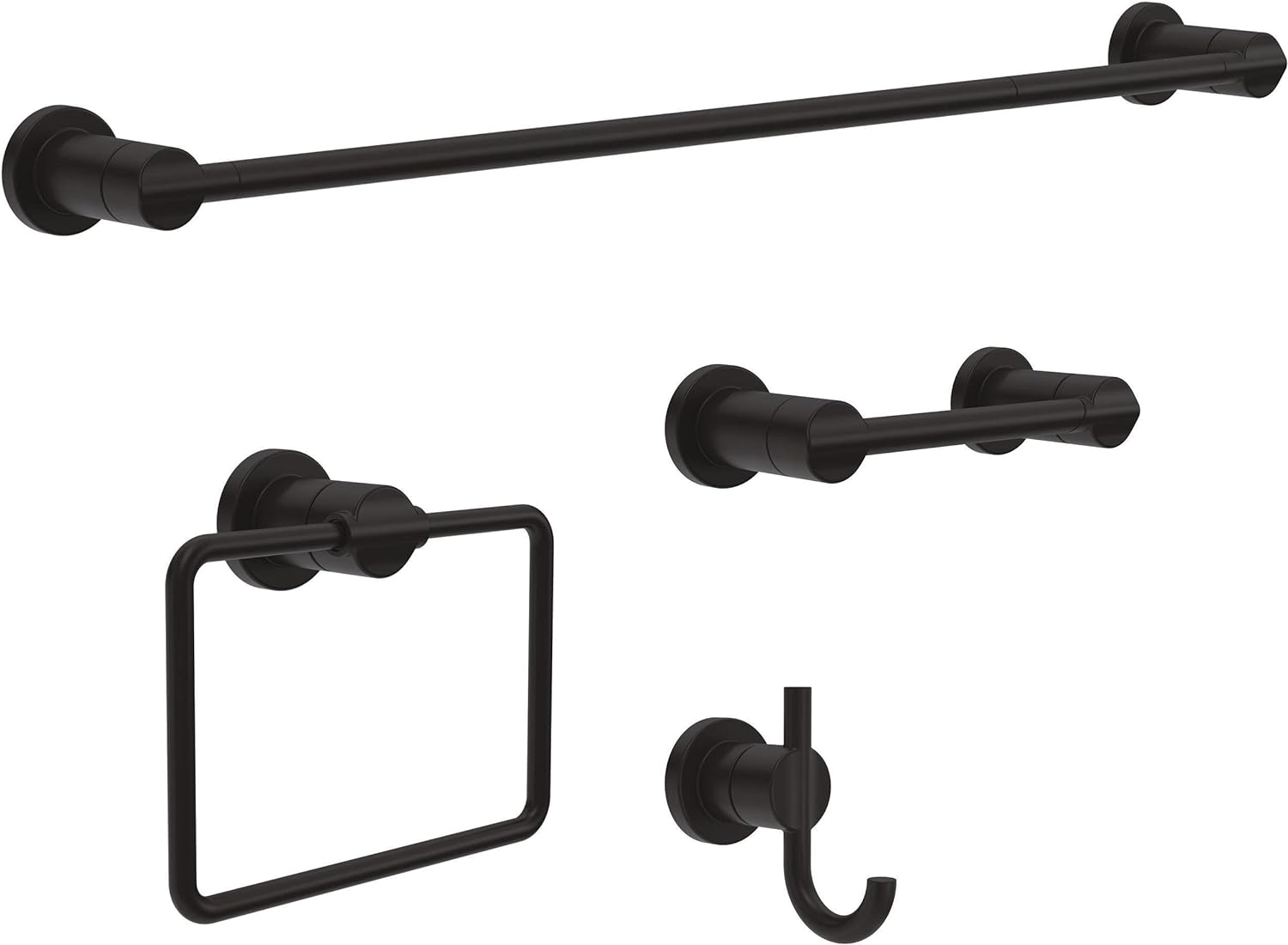 Delta Nicoli Bathroom Accessory Set Matte Black 4-Piece Hardware
