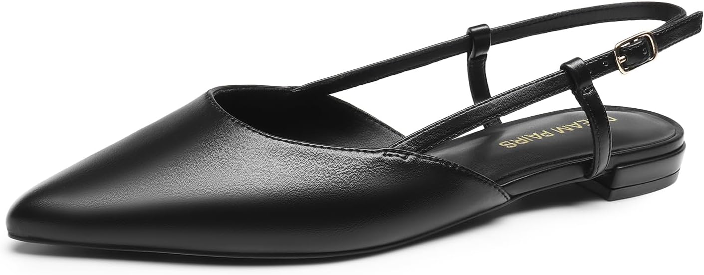 DREAM PAIRS Slingback Flats for Women - Chic Pointed Toe Style