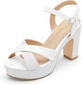 Womens Sparkly Platform Dress Sandals 3.8in Chunky Heel - Elegant