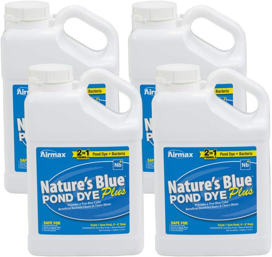 Airmax Pond Dye Plus for Large Ponds & Lakes - 4 Gallons