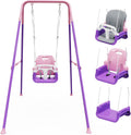 Pink Toddler Swing with Soft Cushion - Foldable Indoor & Outdoor