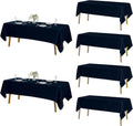 Fokitut Rectangle Tablecloth 60x102 in Navy - 6 Pack Durable Cover
