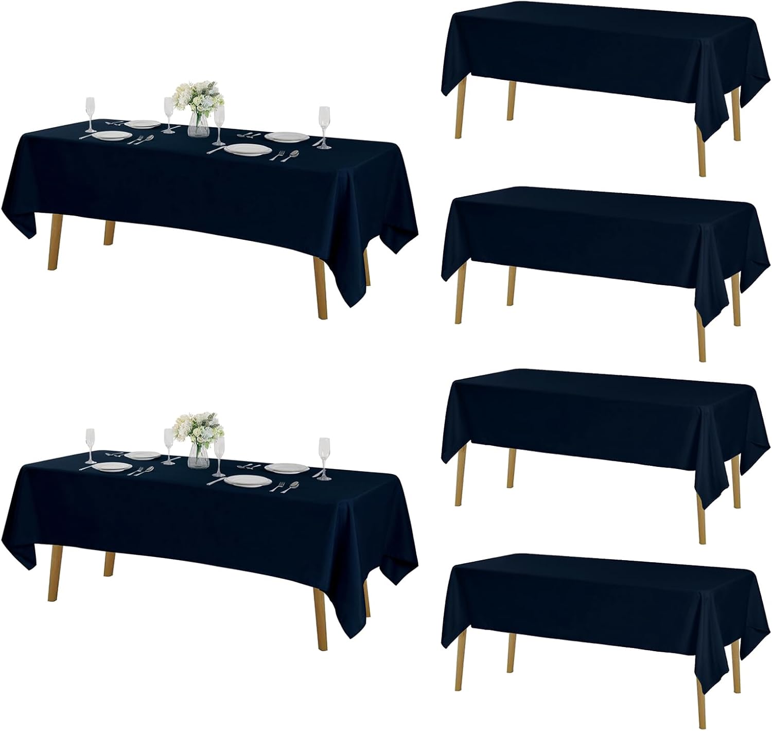 Fokitut 6 Pack Rectangle Tablecloth, Stain Resistant & Stylish