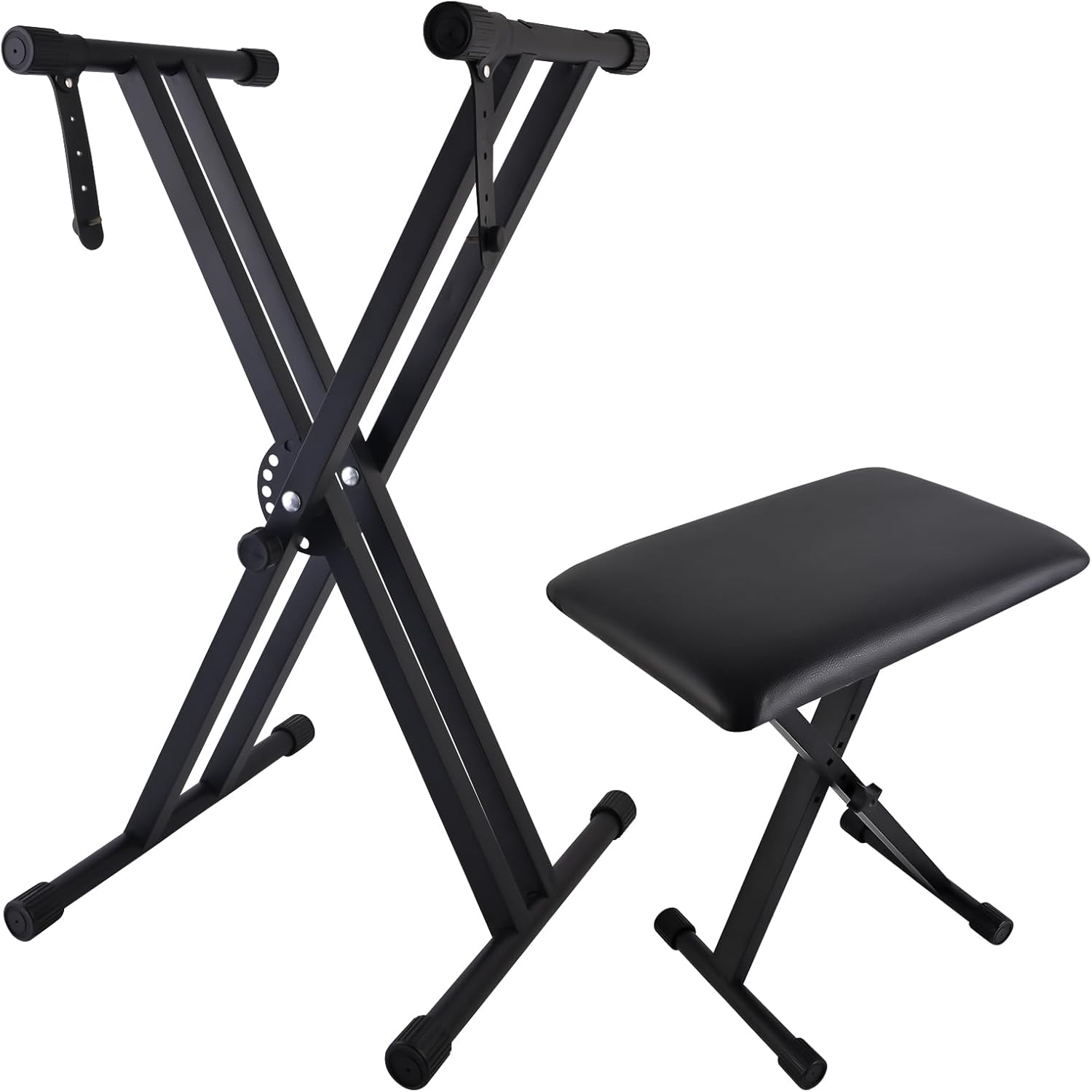 Adjustable Double-X Keyboard Stand & Bench Set, Shongbluu