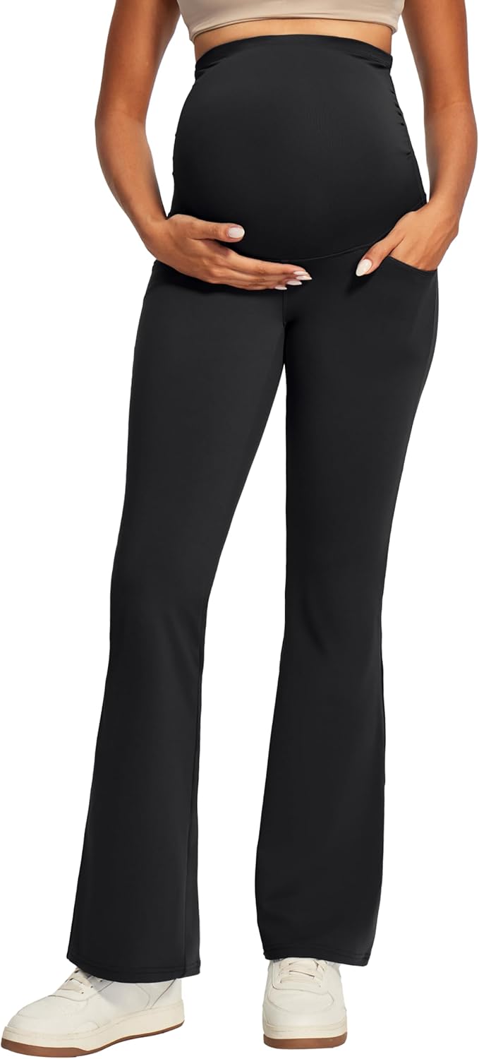 Ewedoos Maternity Pants for Women - Stretchy Over Belly Design