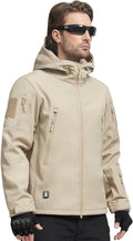 FREE SOLDIER Men's Waterproof Soft Shell Hooded Tactical (Style HY77)