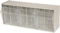 TiltView Plastic Storage Cabinet with 3 Tilt Out Bins - Stone